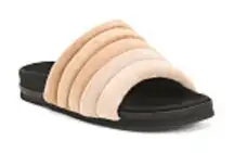 Anthropologie ROAM Women's Black and Tan Slide Sandals