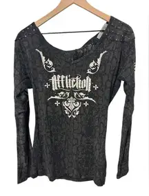 Affliction Studded Long Sleeved Shirt‎ NWT XL