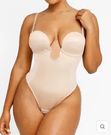 SHAPELL AirSlim Deep Plunge Low-Back Thong Bodysuit Size Medium
