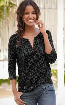 Lascana Women's Bundle  Of 2 Floral Print 3/4 Sleeve  V Neck Top Shirt Size 1/4