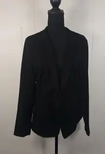 Betabrand Classic Blazer Jacket Black Ponte Stretch Knit Women's Size Large