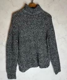 Abercrombie & Fitch grey chunky knit turtleneck sweater