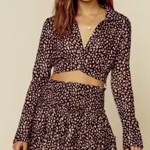 Blue Life Caden Crop Top leopard lurex strip sz XS