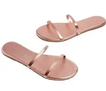 Tkees NEW  Gemma Beach Pearl Metallic Slides Sandals Shoes size 9 40