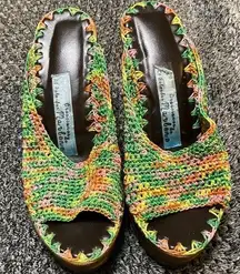 Crochet wedge shoes size 37 with 5 inch heel