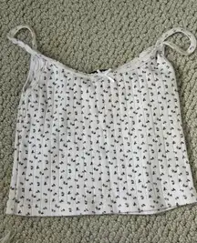 Brandy Melville Purple Pink Floral Tank Top Pajama Pj Top