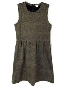 J. Crew Factory | Tan & Black Herringbone Sleeveless A-Line Dress L