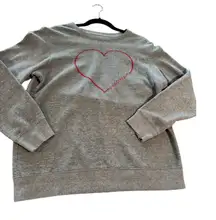 Home Free Wisconsin Heart Graphic Sweatshirt Pullover Gray Size L 12 14