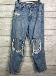 American Eagle Baggy Straight Distressed Jeans Size 12