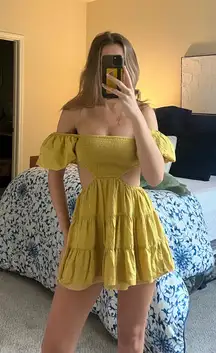 Yellow sky to moon mini dress