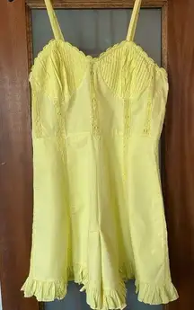 Urban Outfitters Yellow Spaghetti Strap Corset Style Romper NWT- M