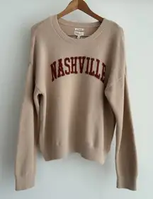 Thread & Supply Nashville Sweater Womens Large Beige Sand Cozy Soft Fuzzy Lounge