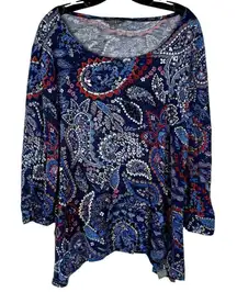 Sharagano Paisley Floral Blouse XL