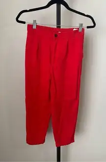 Zara Red Pants with Pull On Elastic Pants Size XS