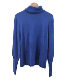 Pendleton Women's Blue Merino Wool Turtleneck Sweater Size Large Ribbed Detail