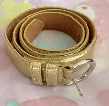 vintage 90s  Gold Leather Belt (M/L)