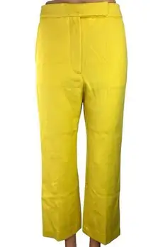 Tory Burch Sport Yellow High Rise Flat Front Stretch Wide Leg Pants Size XS