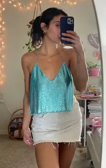 Blue Chain Mail Top
