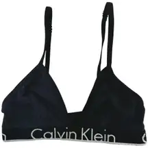 Calvin Klein Id Collection Triangle Unlined Bralette Logo Adjustable Black M