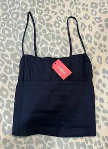 Edikted Linen Look Open Back Top