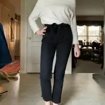 Loft Black Jeans With Tie Waist