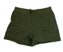 Terra & Sky Olive Shorts with Drawstring and Marble Pocket Buttons - 2X/20W-22W
