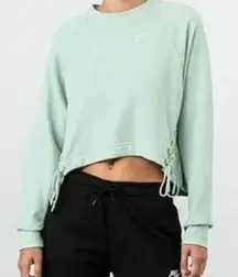 Nike Women’s Mint Green Essential Lace up cropped crewneck sweatshirt XL