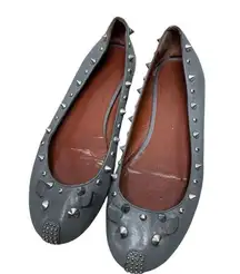 Marc by Marc Jacob’s mouse gray studded leather ballet flats size 37.5