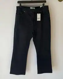 Topshop Kick Flare Cropped Black Jeans