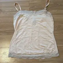 Ann Taylor Loft Cream/White Lace Tank Top Size Small