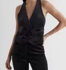 Express Black Women's velour Vest NWT women’s XL