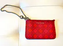 Canvas Card Case holder Wallet Pink With Signature Logo