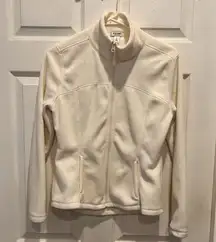Old Navy Jacket Womens Small Ivory Zip Up Lightweight Fleece Long Sleeve Outdoor