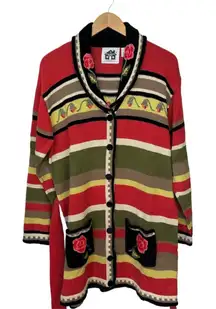 Storybook Knits Cardigan Sweater Desert Rose Womens Pockets‎ Tie Closure