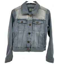 Marine Layer Denim Jacket Trucker Jean Button Down Light Wash Colorblock XS