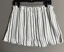 Anthropologie Cloth & Stone sz S white black striped skirt  NWT‎