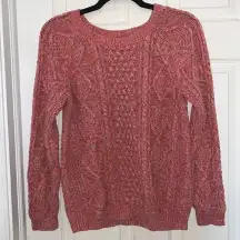 GAP Marbled Cable Knit Sweater Pink Size M
