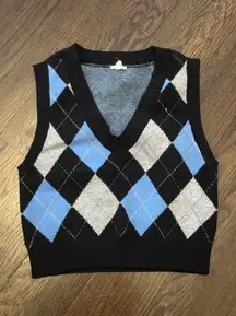 Blue Checkered Sweatervest