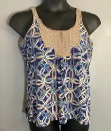 Calvin Klein blue and tan tank top