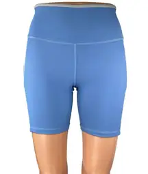 Wilo The Label Women's Blue Mid Rise Athletic Workout Running Biker Shorts Sz S