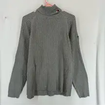 Tommy Hilfiger Jeans Vintage Turtle Neck Pullover Ribbed Sweater Women’s M Grey