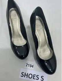 Womans Design By Alho Black Patten Leather Slip On Stilettos Platform Pumps 8