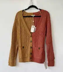 For Love & Lemons Knitwear Cableknit Cardigan Oversized Button Up NWT XS