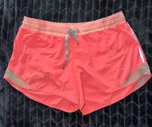 LULULEMON Hotty Hot‎ Runnig Shorts Mesh Trim Vibrant Pastel Pink/Orange Size 10