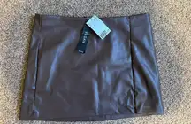 Brown Leather Mini Skirt