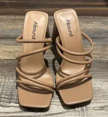 Nude Strapy Block Heels Size 6