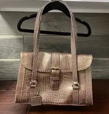 Bronze Alligator Design Handbag