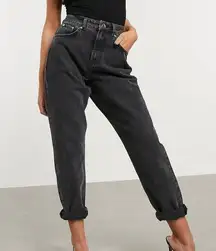 Asos high waisted slouchy mom jeans in washed black