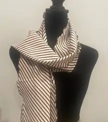 Chic brown and white Striped Scarf vintage
