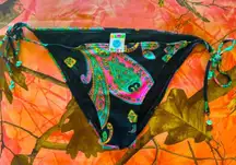 roxy surf y2k vintage 2000s paisley print bikini bottoms